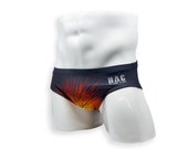 Mens Swimsuit Basic Swim Brief in Sunburst Print for Swimming Aesthetic Bodybuilding Posing or Mens Pole Dance