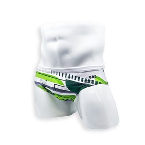 Herenzwempak Basic zwembroek in groene flitsprint voor zwemmen, esthetische bodybuilding poseren of paaldansen voor heren