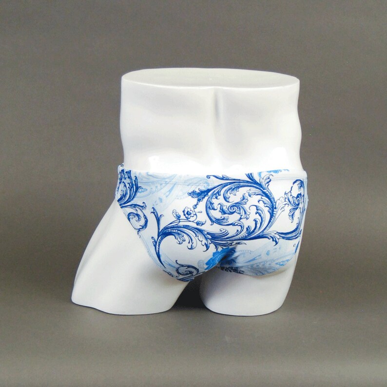 Mens Swimsuit 2 Side Swim Brief Swimsuit Royal Scroll Pattern Etsy