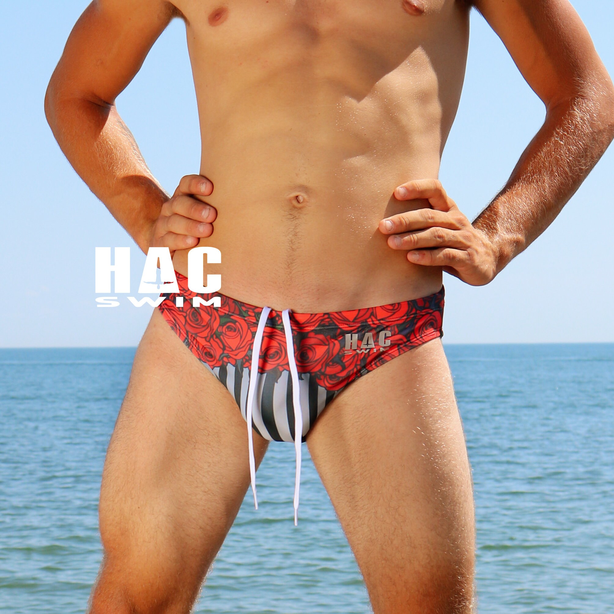 Mens floral bathing best sale suit