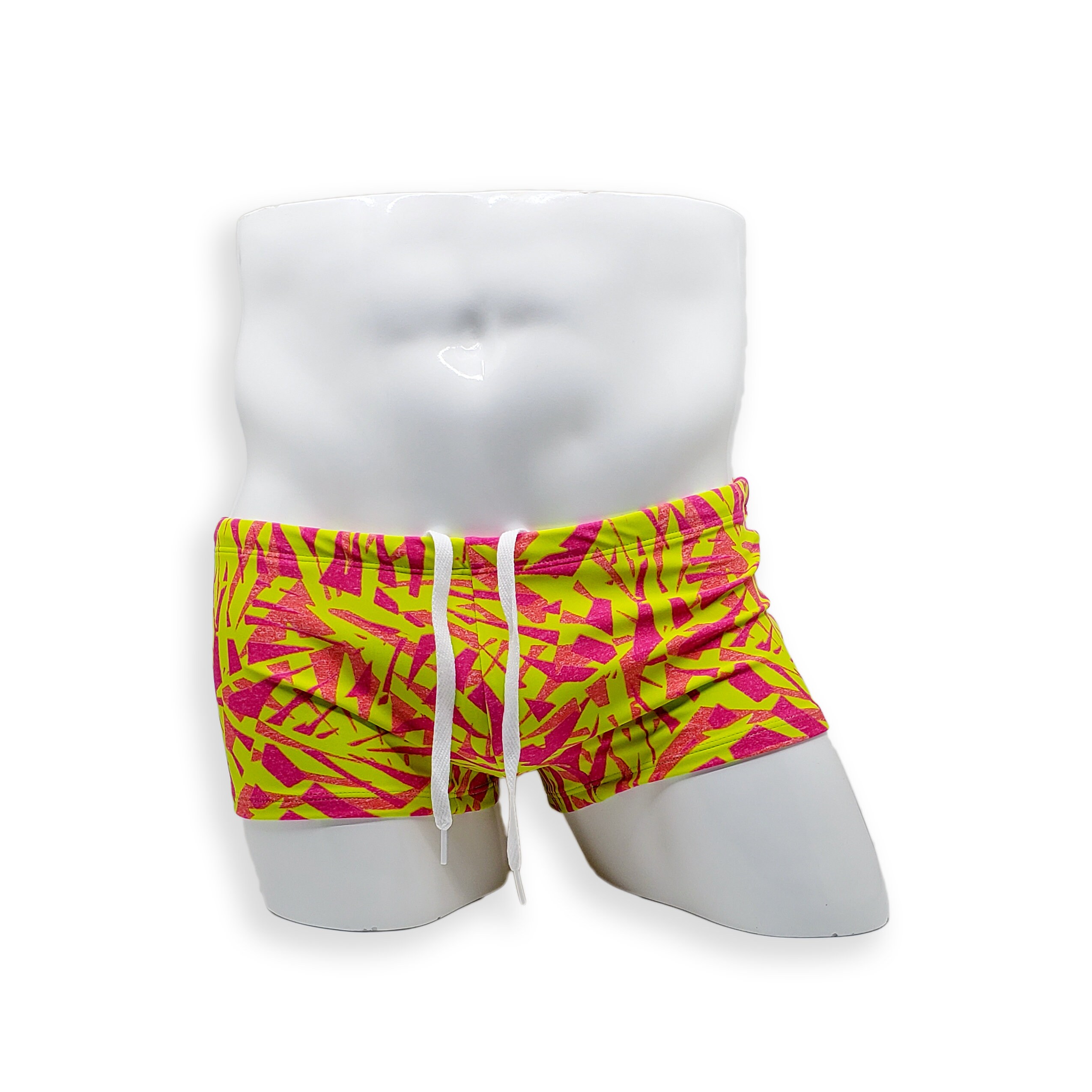 Mens Swimsuit Box Cut Swim Trunk in Big Bamboo Print for Etsy