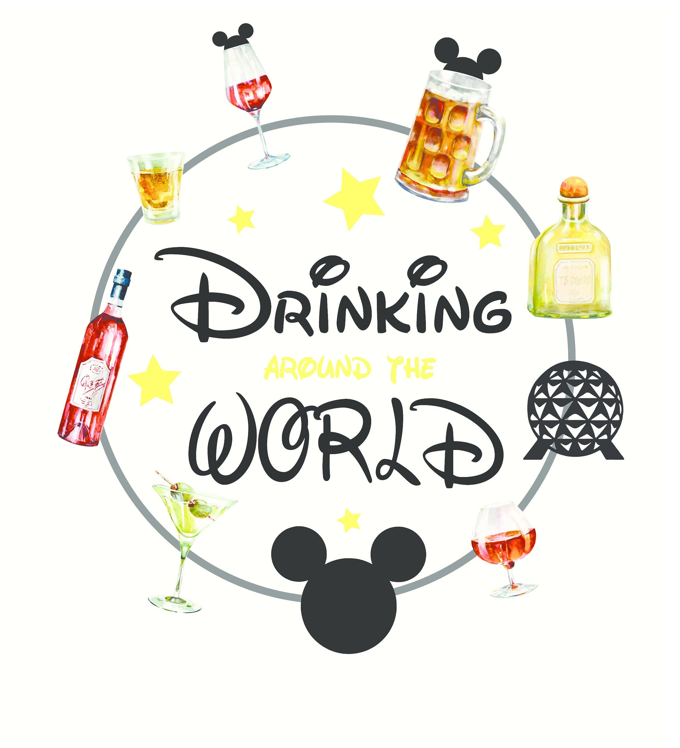 Drinking Around the World Epcot Instant Download for Vinyl Etsy