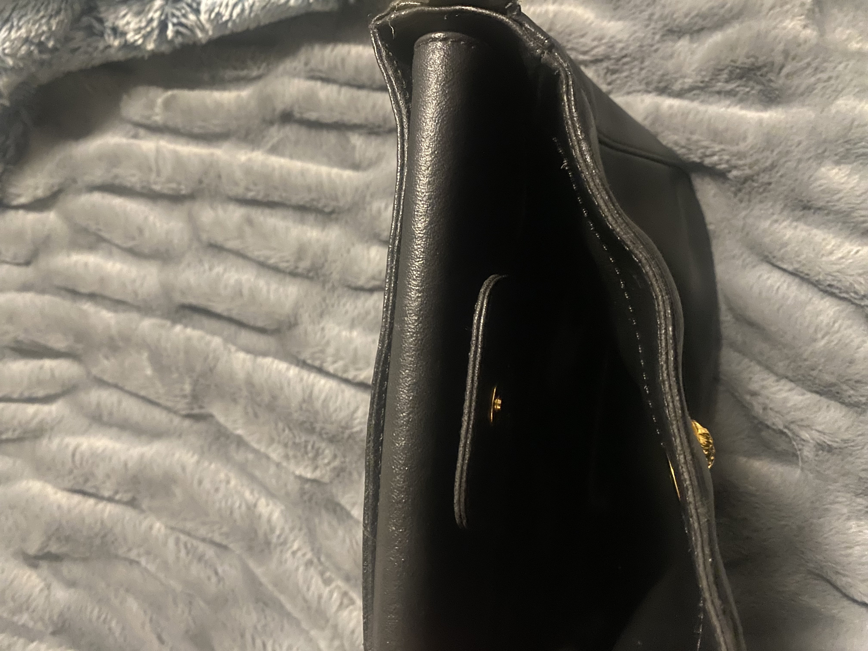 Italian Leather Gianni Versace Medusa Head 90's Black Leather Shoulder ...