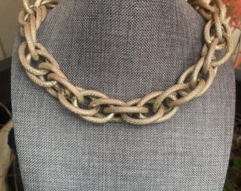Napier Vintage Choker Necklace Shimmery Gold Silver Vintage Collectable Statement piece