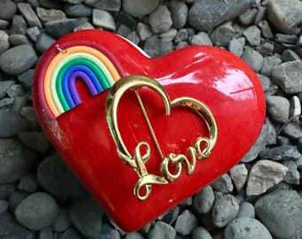 SMALL Mystery Jewelry Jar LOVE is LOVE and heart Jewelry Jar Vintage - Mod