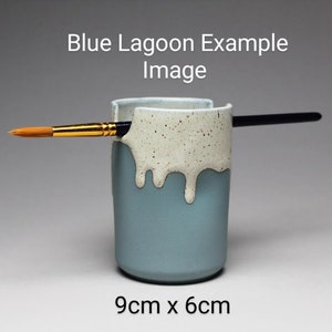 Keramik Pinselhalter Blau und Grüntöne Tolles Geschenk für Künstler, Kinder oder zum 9. Bitte Beschreibung lesen. 9x6cm Blue Lagoon