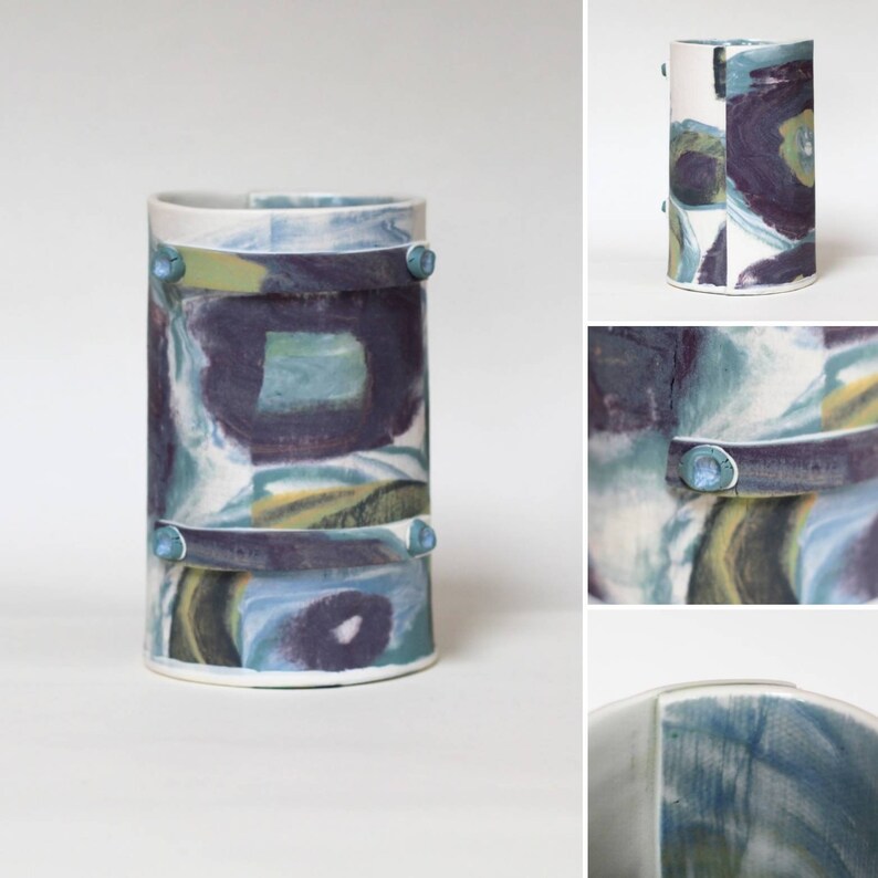Ceramic Abstract Art Vessel. Studio Pottery Collectable 9th Etsy UK