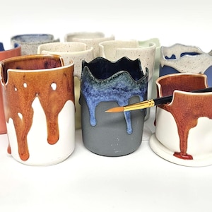Imperfect Ceramic Paintbrush Holder: Various colour Artist Pot