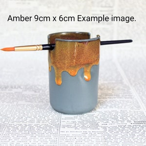 Porcelain Paintbrush Holder Greys Great Gift for Artists, 9th Pottery Anniversary, Father's Day etc. Please read description. 9x6cm Amber L