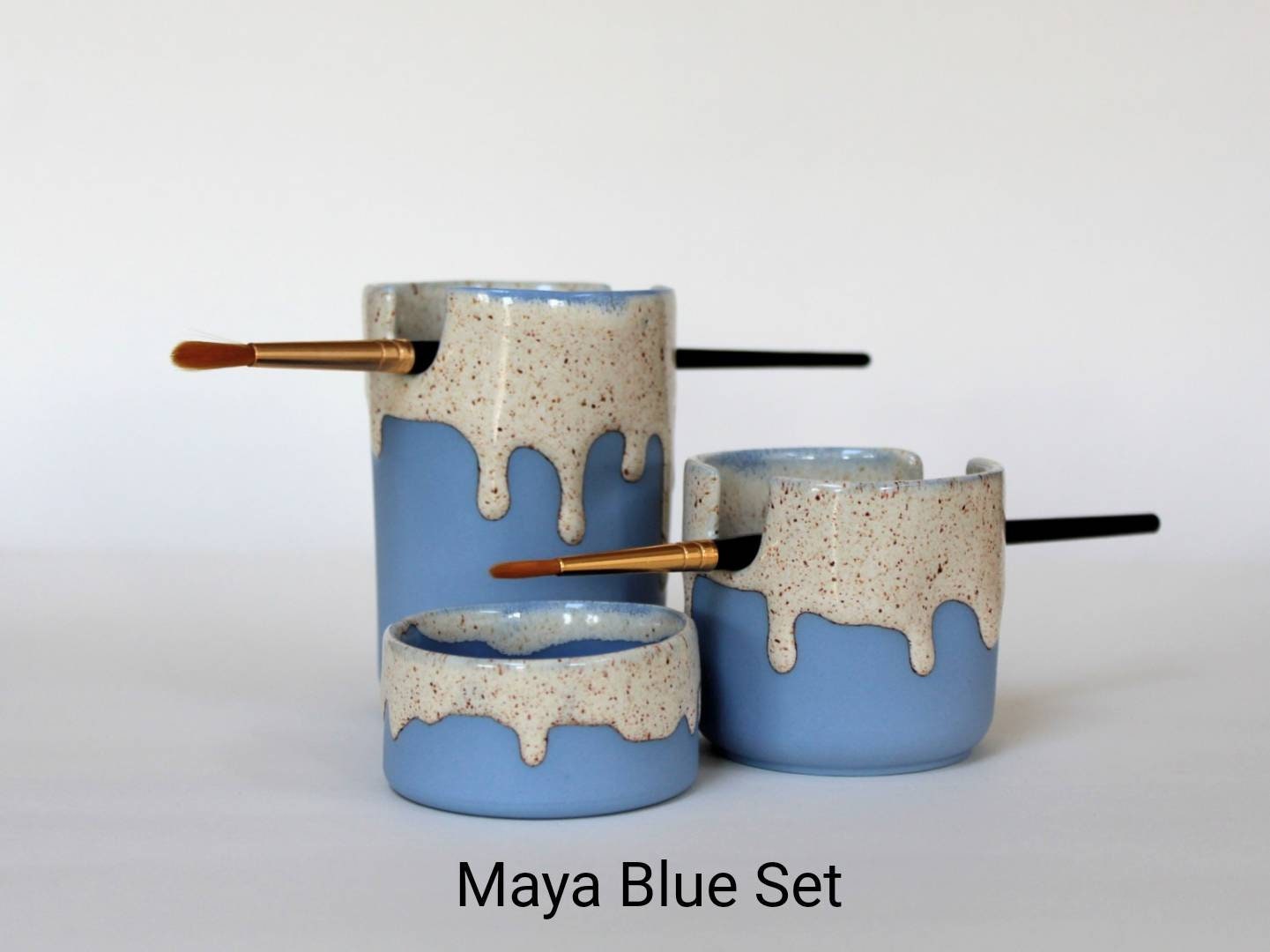 Ceramic Paint Brush Holder Set pastels Gifts for Artists or Etsy UK