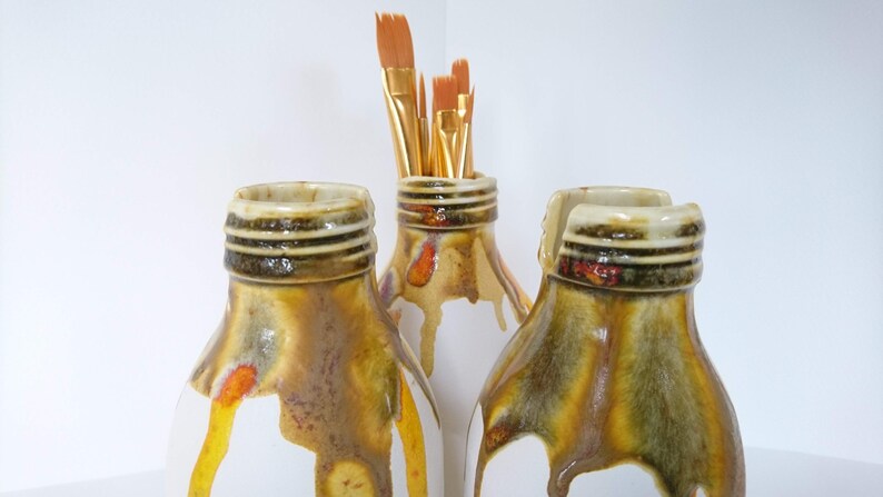 1x Ceramic Paint Brush Holder Vase Vessel Decorative Etsy