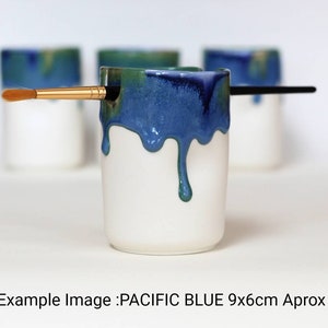 Keramik Pinselhalter Blau und Grüntöne Tolles Geschenk für Künstler, Kinder oder zum 9. Bitte Beschreibung lesen. 9x6cm Pacific Blue L