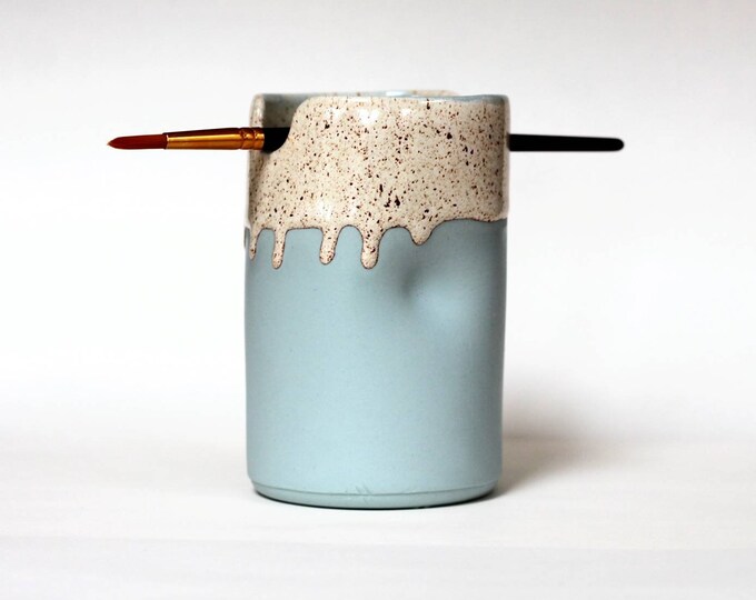 XL Ceramic Paint Brush Holder or Water Brush Pen Ink Etsy UK