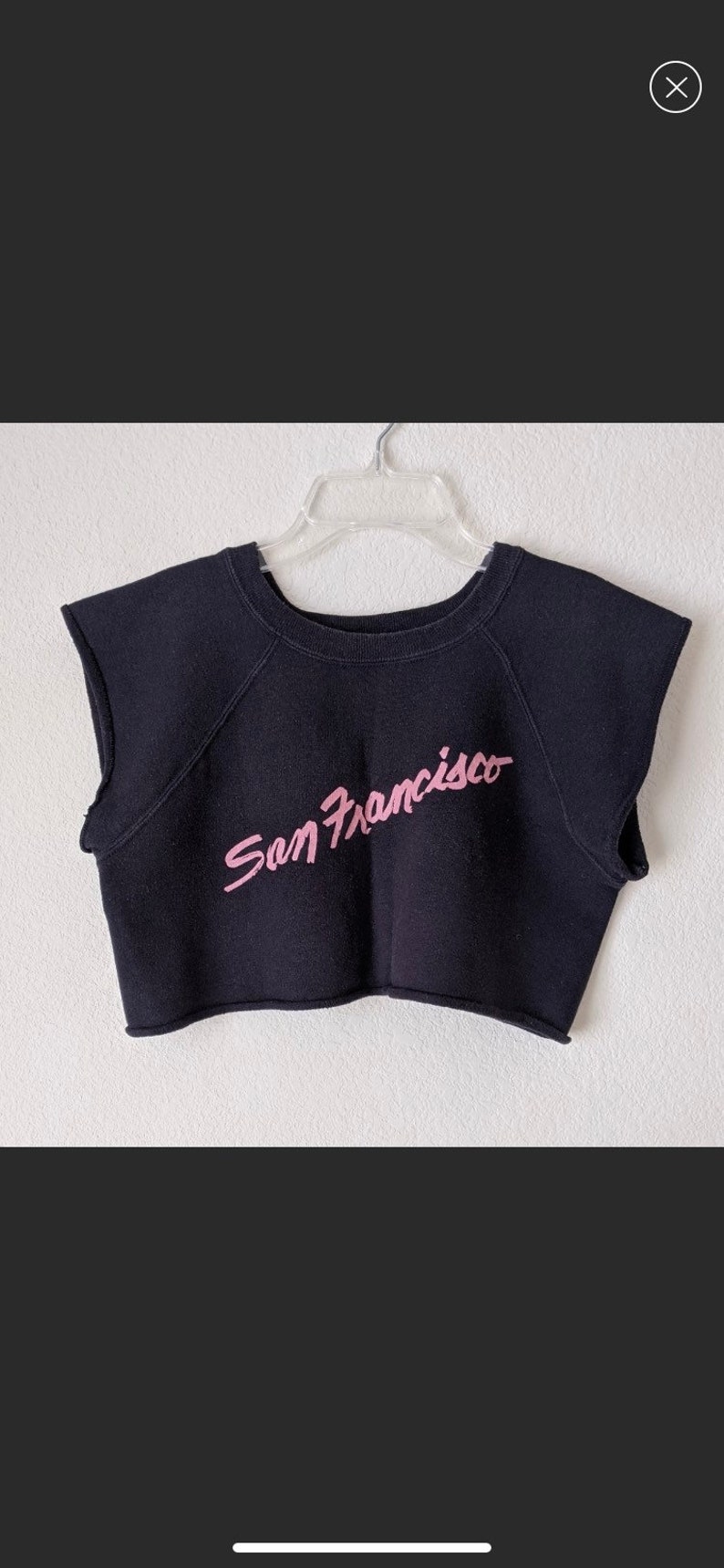 Vintage reworked\u2019San Francisco cropped top size small