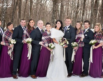 Purple Plaid Bridesmaid Dress