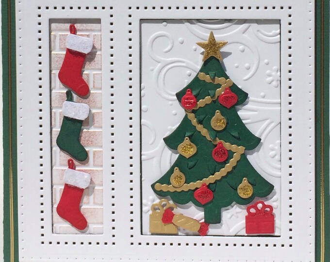 Unique 3D Christmas Tree Shadow Box Card Hand Made Christmas Etsy