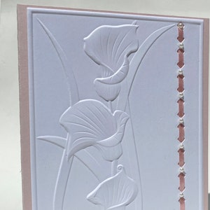 Carte 3D de lys calla toutes occasions, carte faite main, carte d'anniversaire, carte personnalisée, carte unique, carte pense à vous, carte pour la fête des mères