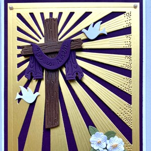 Carte de croix religieuse 3D de Pâques, Carte de croix de Pâques 3D, Carte de croix faite main, Carte de croix religieuse unique,