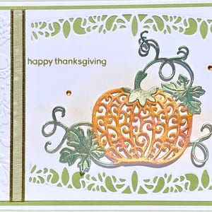 Carte 3D citrouille de Thanksgiving, Action de grâces faite main unique, carte, carte de récolte de luxe, carte spéciale automne, carte d'anniversaire 3D brouette