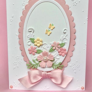 Carte de fleurs 3D toutes occasions, carte faite main, carte d'anniversaire, carte personnalisée, carte unique, carte pensée à vous, carte joyeuse fête des mères