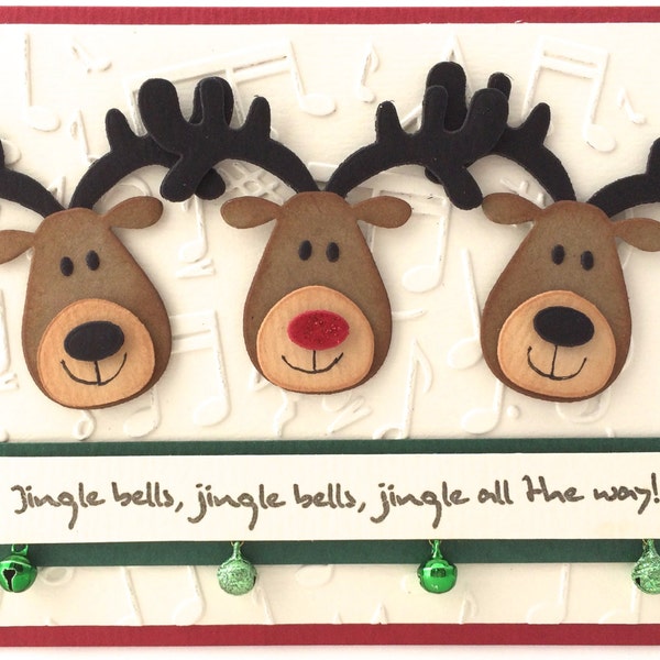 Jingle Bells Jingle Bells, Unique Christmas Card, Handmade Christmas Card, 3D Holiday Card, Christmas Card, Funny Christmas Card