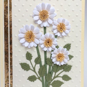 Carte de marguerite 3D toutes occasions, carte faite main, carte d'anniversaire, carte de rétablissement, carte unique, carte de pensée de vous, carte de rétablissement