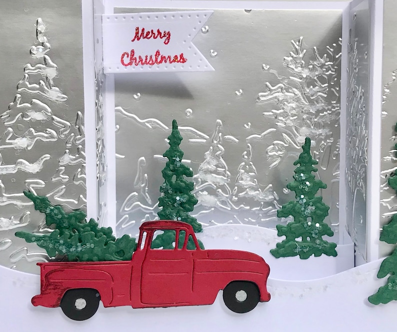 3D Christmas Tree Scene Card 3D Handmade Christmas Card Etsy