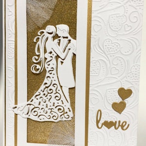 Luxury 3D Gold Wedding Card, Handmade Card, Anniversary Card, Unique Wedding Card, Hand Made Card, Personalized Card, Fancy Anniversary Card