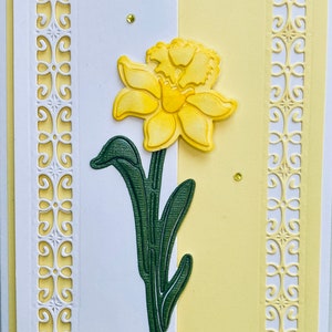 3D Daffodil All Occasion Card, Handmade Luxury Card,Personalized Card, Unique Birthday Card, Hand Made Mother's Day Card,Fancy Card