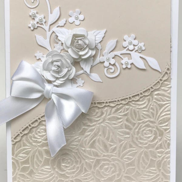 Unique 3D Rose Wedding Card, Handmade Card Mother's Day Card, Fancy Birthday Card,Luxury Card, Personalized Card,Hand Made Anniversary Card