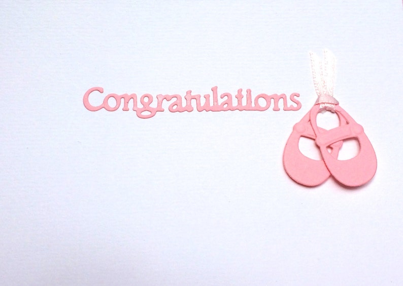 Handmade Baby Unique Baby Card Adorable Embroidered Baby Card Hand Made Baby Card New Baby Girl Handmade Baby Card Baby Invitation
