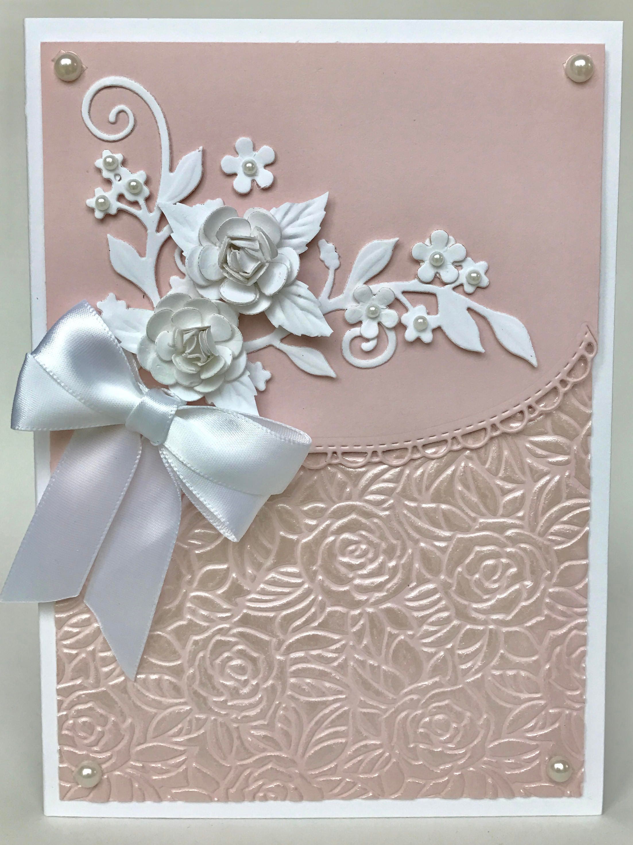 3D Pink Rose Birthday Card Handmade Card Fancy Wedding Card Etsy
