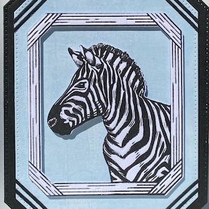 3D Handmade Zebra Card, Unique Father's Day Card, Hand Made Masculine Card, Unique Man's Card, Hand Made Card, Personalized Card