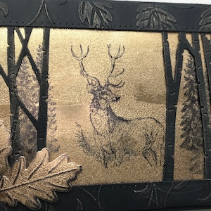 Carte scène cerf silhouette 3D, carte unique pour la fête des pères, carte faite main, carte masculine, carte faite main, carte homme de luxe, carte personnalisée