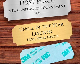 Custom Engraved Name Plate: Brushed Gold or Silver Plaque