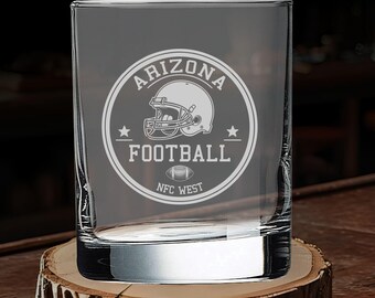 Arizona Cardinals Whiskey Glass: NFL Team Bar Decor Gift