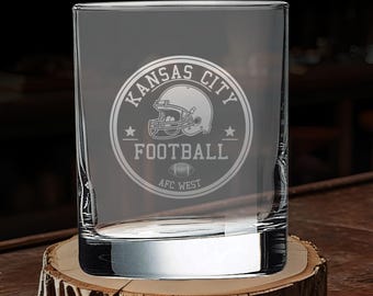 Kansas City Chiefs Whiskey Glass: NFL Team Bar Decor Gift