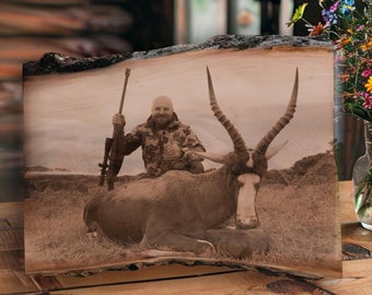 Personalized Hunting Photo Wood Print: Rustic Home Decor Gift