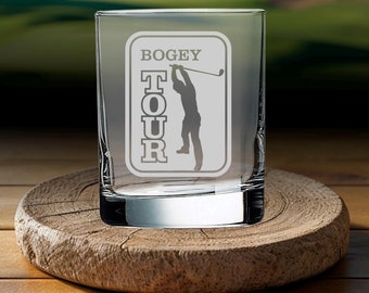 Personalized Golf Glass: Engraved 'Bogey Tour' Beer Glass