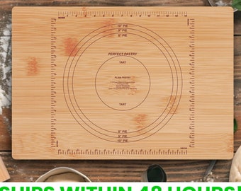 Personalized Bamboo Pastry Board: Engraved Pie Mat, Baker Gift