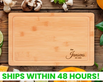 Personalized Cutting Board Wedding Gift Bamboo Charcuterie Board Unique Valentines Day Gift Bridal Shower Engraved Engagement Present