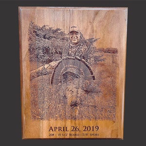 Personalized Laser Engraved Turkey Hunting Photo onto Plaque *Hunting Pictures*