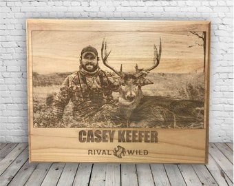 Personalized Laser Engraved Hunting Photo onto Plaque *Hunting Photo Gift* Photo on Wood, Hunting Picture, Gift For Hunter, Hunter Gift Idea