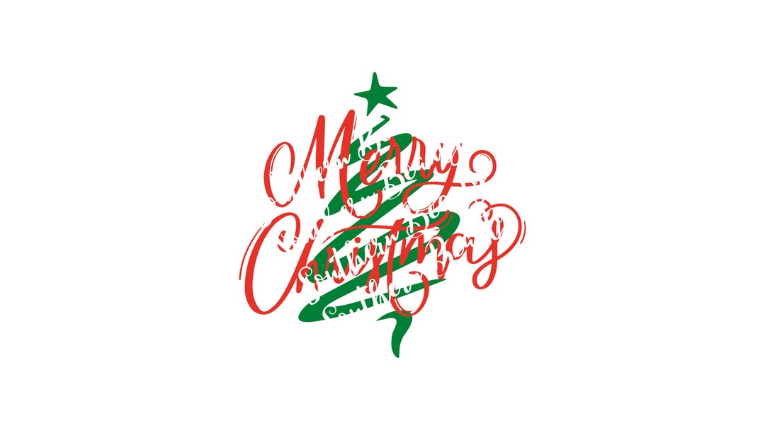 Merry Christmas Tree SVG PNG File - Etsy