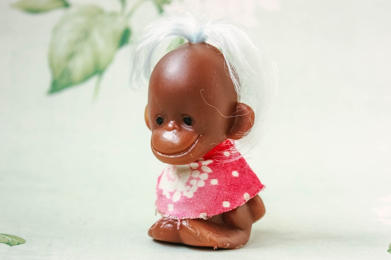 Soviet Monkey Toy Rare 1950/'s USSR Kitsch Animal Nursery Toy Cute Collectable Mid Century Brown Smiling Monkey Lady Grey Hair /& Dress