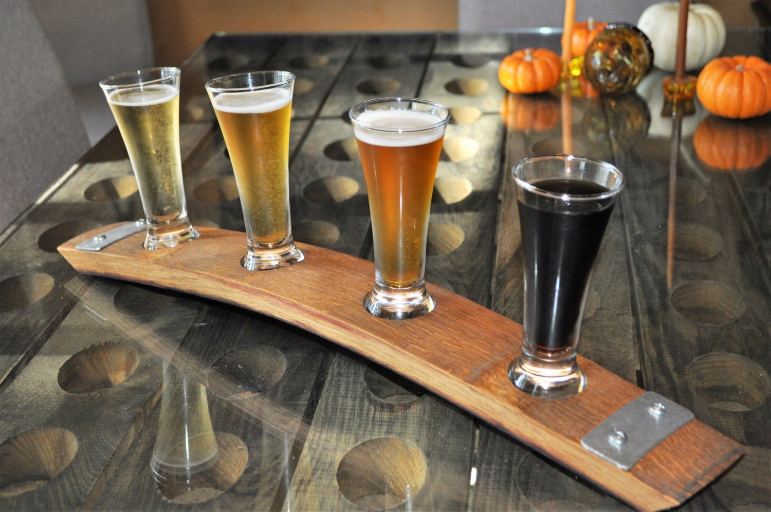 4 Beer Flight Tasting Set With Glasses Converts to 4 Votive Etsy