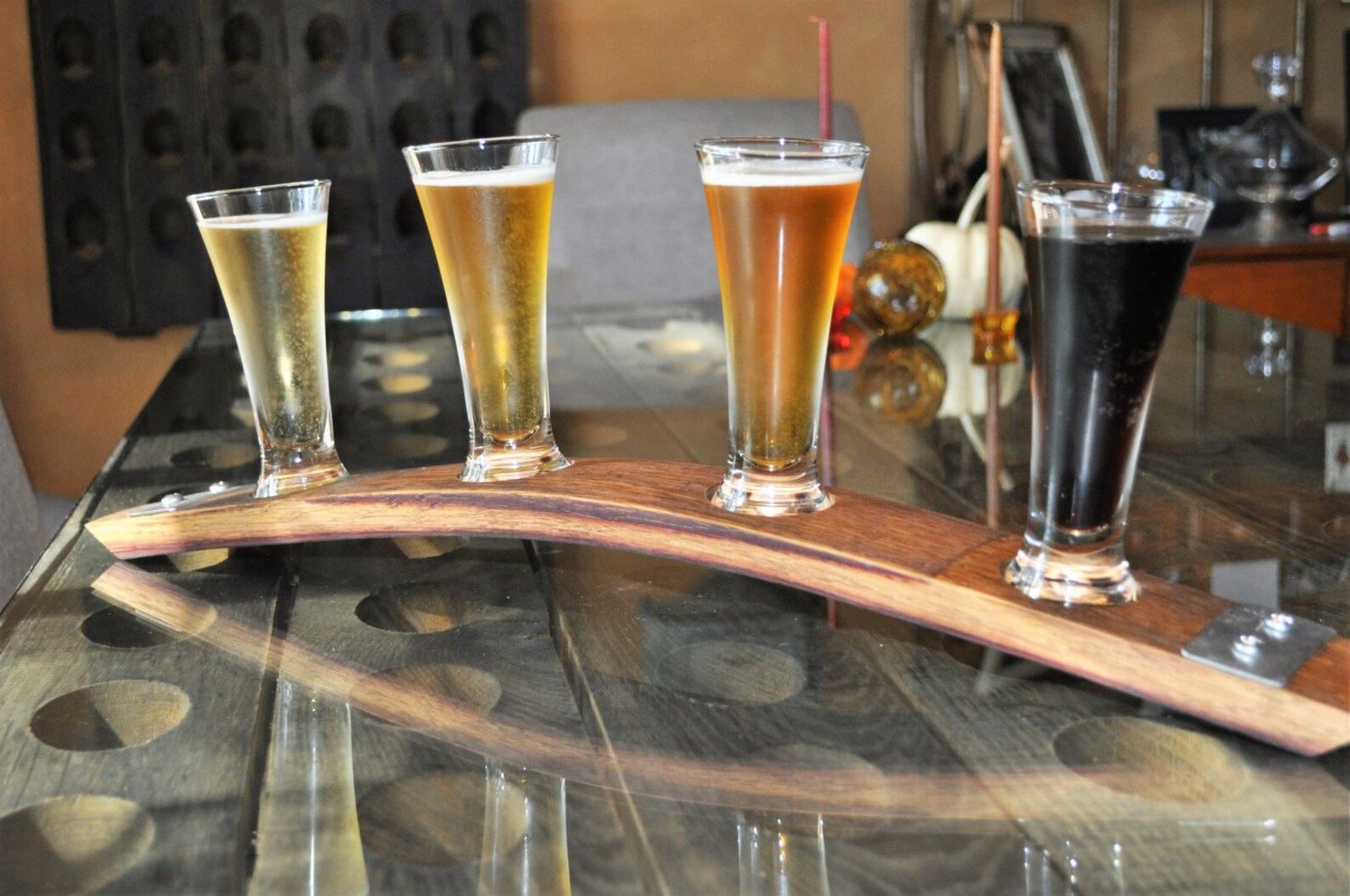 4 Beer Flight Tasting Set With Glasses Converts to 4 Votive Etsy