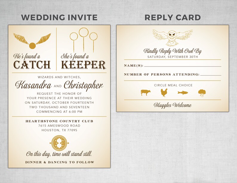 Harry Potter Marriage ceremony Invitation RSVP Card - Do-it-yourself Printable graphic regarding Harry Potter Invitations Printable named Harry Potter Wedding ceremony Invitation RSVP Card - Do it yourself Printable