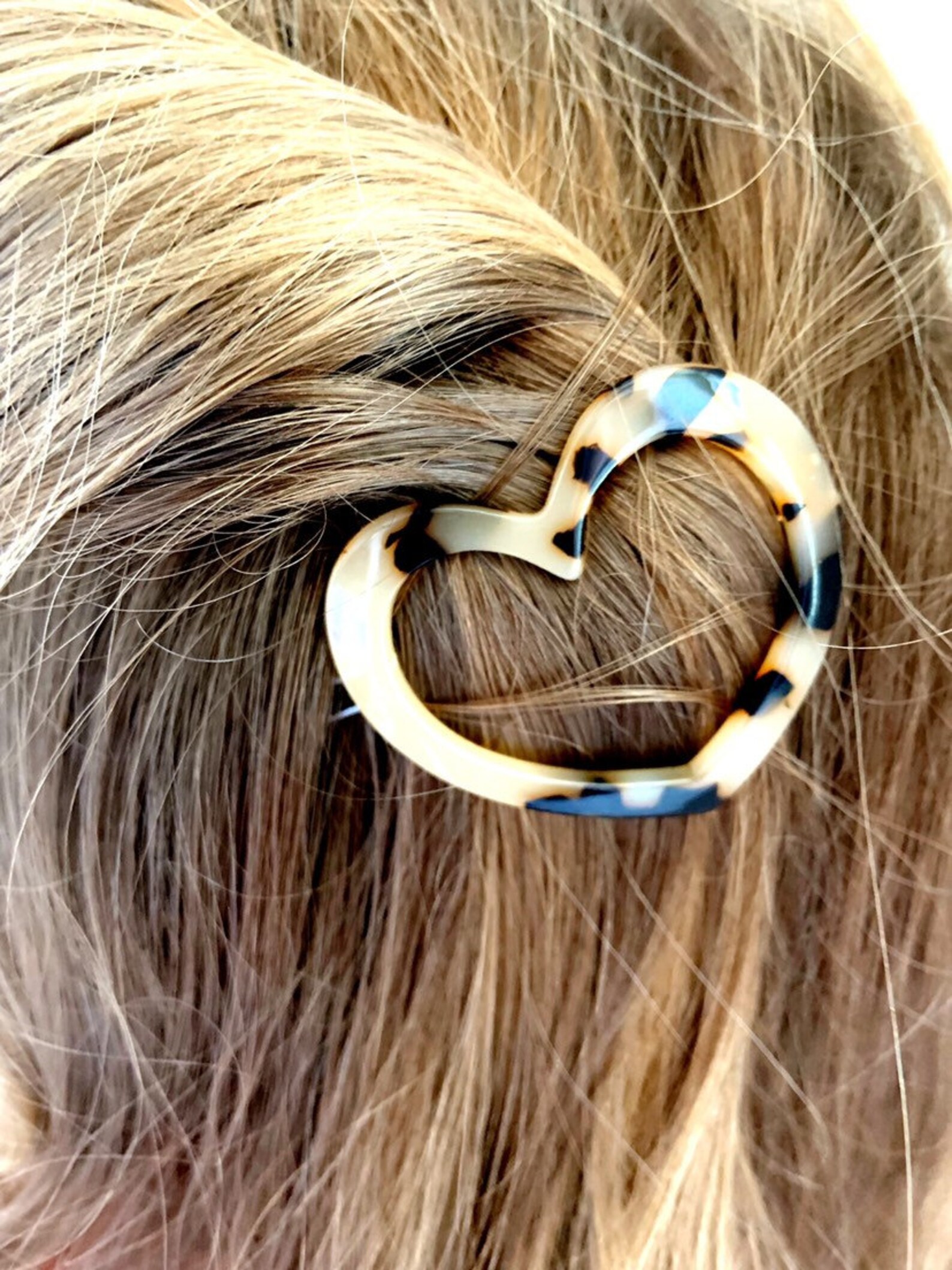 Vintage Barrette. Heart Hair Clip. Retro Barrettes. Acrylic Etsy Polska