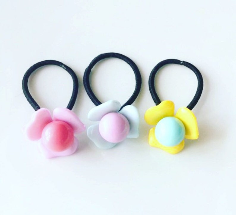 Flower Hair Ties Mini Hair Ties Ponytail Holders Etsy
